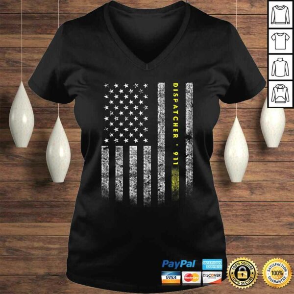 American Flag 911 Dispatcher Shirt gold line USA Flag