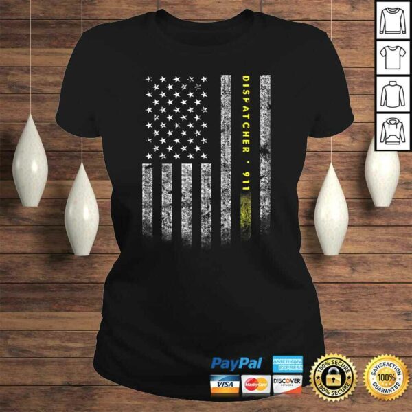 American Flag 911 Dispatcher Shirt gold line USA Flag