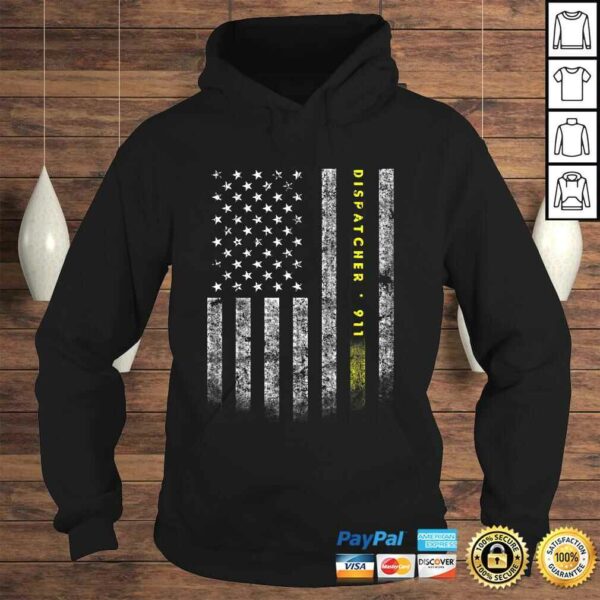 American Flag 911 Dispatcher Shirt gold line USA Flag