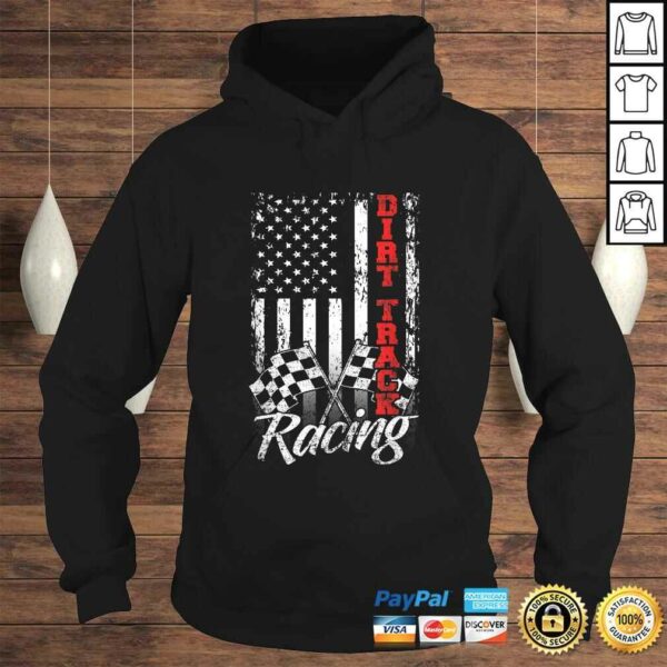 American Flag Dirt Track Racing Car Bike Driver Racer V-Neck T-Shirt