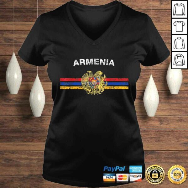 Armenian Flag Shirt  Armenian Emblem & Armenia Flag V-Neck T-Shirt