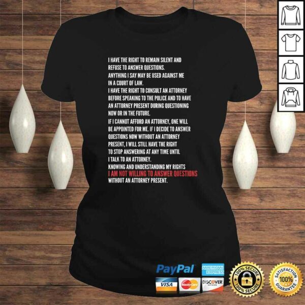 Assert your Right to Remain Silent and other Miranda Rights Gift Top