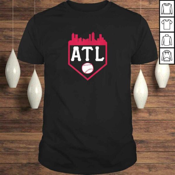 Atlanta Baseball ATL Vintage Home Plate Skyline Brave T-shirt