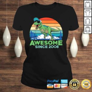 Awesome Since 2008 Boy Girl 12 Years Old Dinosaur T-Rex Tee T-Shirt 2 Awesome Since 2008 Boy Girl 12 Years Old Dinosaur T Rex Tee T Shirt 3
