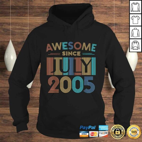 Awesome Since July 2005 15th Birthday 15 Year Old TShirt