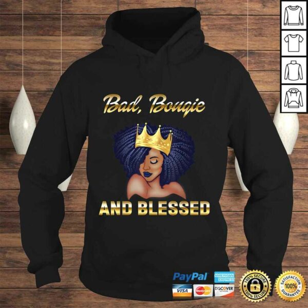 Bad Bougie And Blessed Bougie Gift For Women Black Queen Shirt