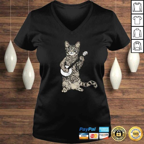 Banjo Cat – Funny Retro Style Bluegrass & Tabby Cat Lover TShirt