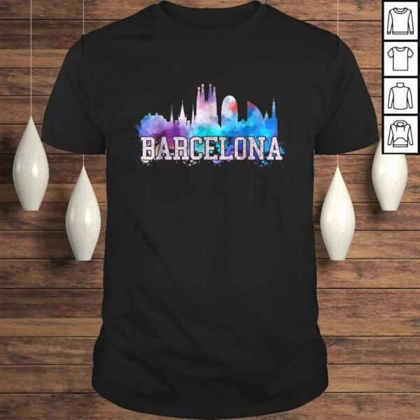 Barcelona Shirt – Skyline Watercolor Art Souvenir Gift