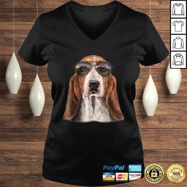 Basset Hound Dog Wearing Swag Aviator Sunglass, Tee T-Shirt