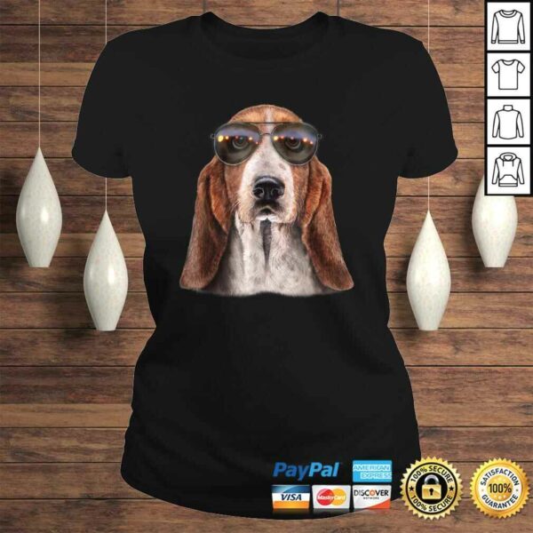 Basset Hound Dog Wearing Swag Aviator Sunglass, Tee T-Shirt