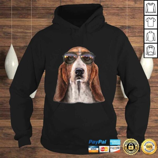 Basset Hound Dog Wearing Swag Aviator Sunglass, Tee T-Shirt