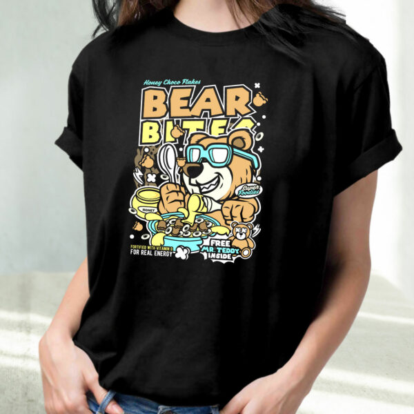 Bear Bites Funny Graphic T Shirt