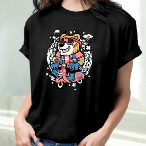 Bear Scooterist Funny Graphic T Shirt 2 Bear Scooterist Funny Graphic T Shirt 3