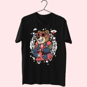 Bear Scooterist Funny Graphic T Shirt 3 Bear Scooterist Funny Graphic T Shirt 4