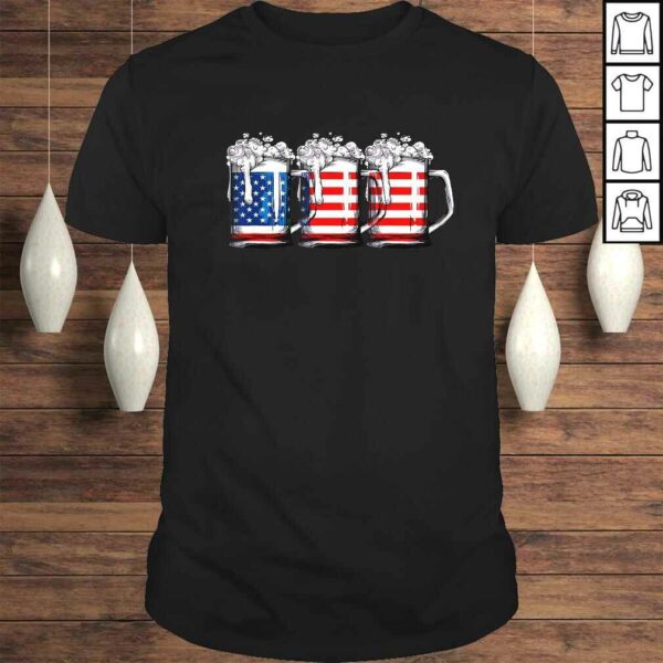 Beer American Flag Shirt 4th of July Men Women Merica USA