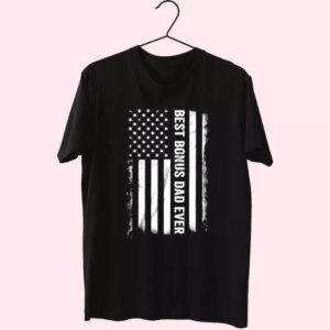 Best Bonus Dad Ever American Flag T Shirt For Dad 4