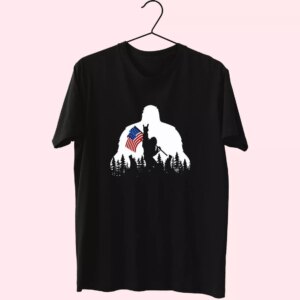 Bigfoot American Flag Vetrerans Day T Shirt Bigfoot American Flag Vetrerans Day T Shirt