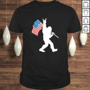 Bigfoot Rock and Roll USA Flag for Sasquatch Believers TShirt 1