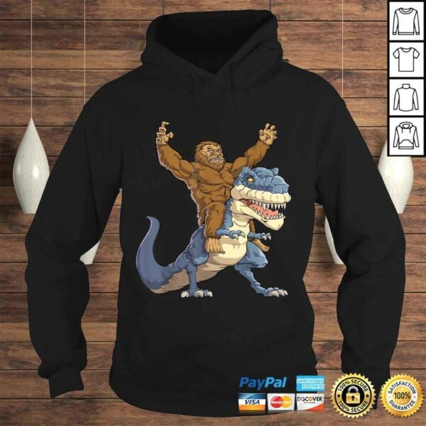 Bigfoot Sasquatch Riding Dinosaur T rex Shirt Funny Gifts