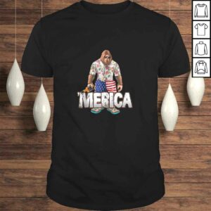 Bigfoot USA Flag Shorts & A Hawaiian Shirt Carrying Whiskey Gift TShirt Bigfoot USA Flag Shorts & A Hawaiian Shirt Carrying Whiskey Gift TShirt