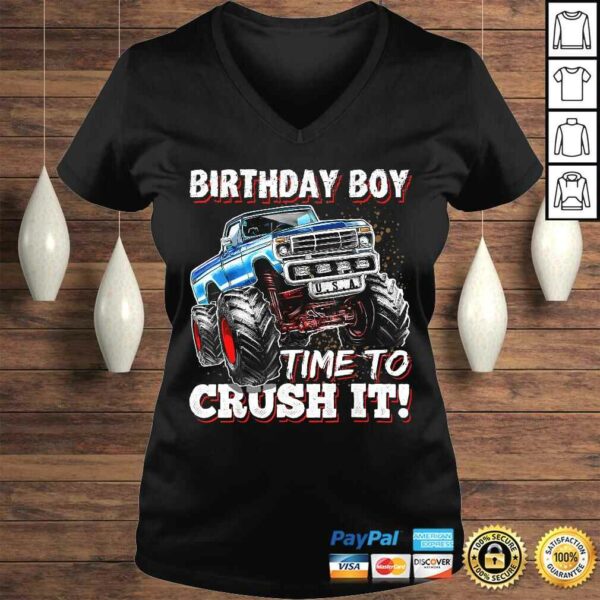 Birthday Boy Time to Crush It Monster Truck Birthday T-shirt