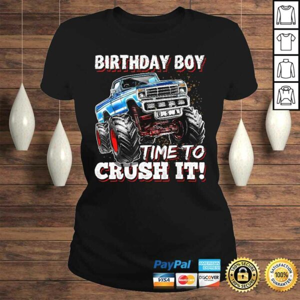 Birthday Boy Time to Crush It Monster Truck Birthday T-shirt