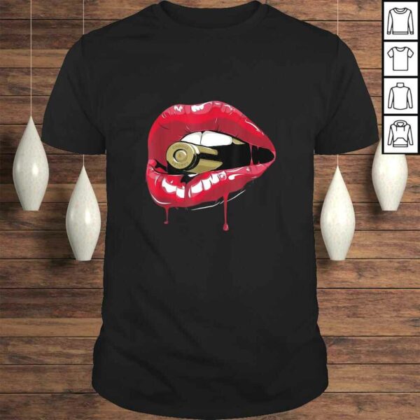 Biting the Bullet Red Lipstick Lips T-shirt