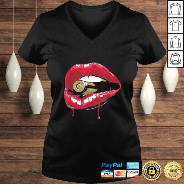 Biting the Bullet Red Lipstick Lips T-shirt