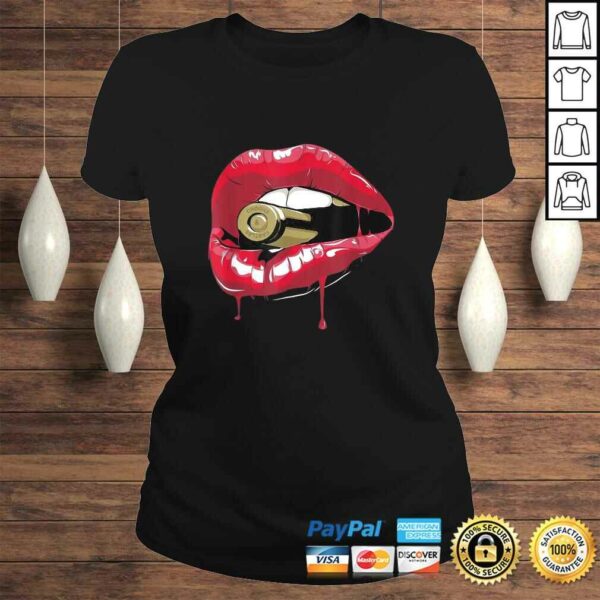 Biting the Bullet Red Lipstick Lips T-shirt