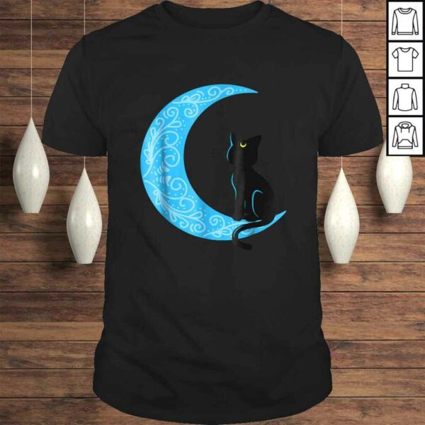 Black Cat Crescent Moon Sailor Mom V-Neck T-Shirt