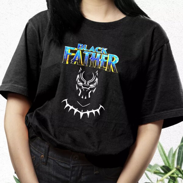 Black Father Marvel Fan T Shirt For Dad