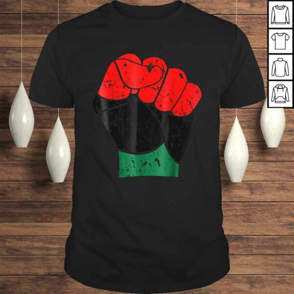 Black History Shirt Red Black and Green Pride Fist