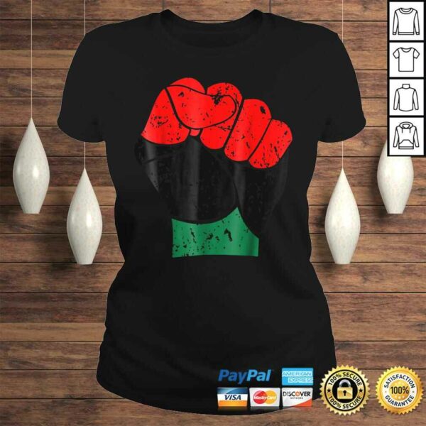 Black History Shirt Red Black and Green Pride Fist