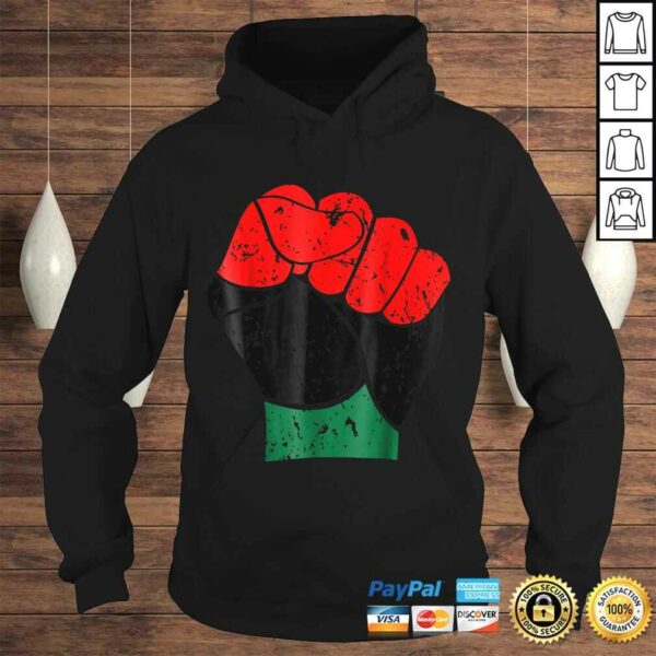 Black History Shirt Red Black and Green Pride Fist