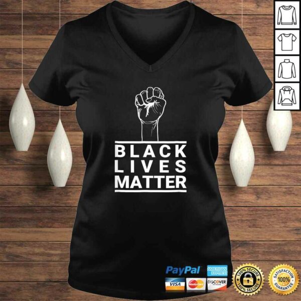 Black Lives Matter Raised Fist Equal Justice Under Law V-Neck T-Shirt