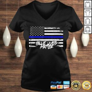 Blue Lives Matter Shirt With American Flag Thin Blue Line