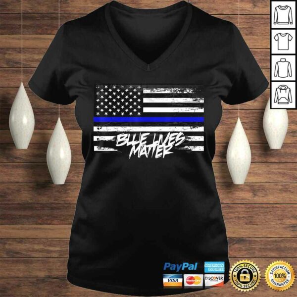 Blue Lives Matter Shirt With American Flag Thin Blue Line