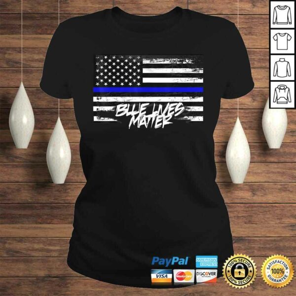 Blue Lives Matter Shirt With American Flag Thin Blue Line