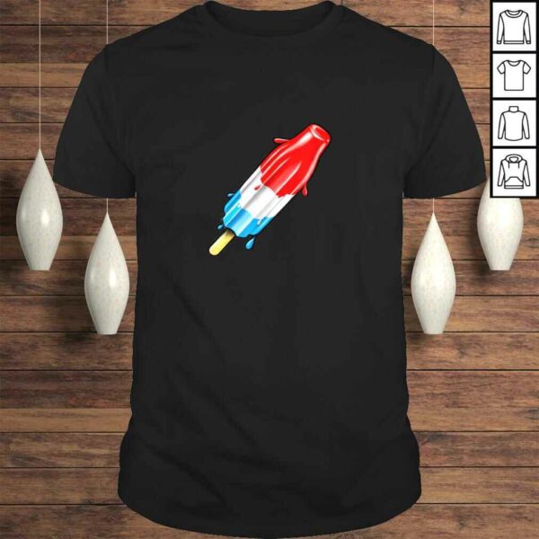 Bomb Pop  USA Red White and Blue Popsicle Tee T-Shirt