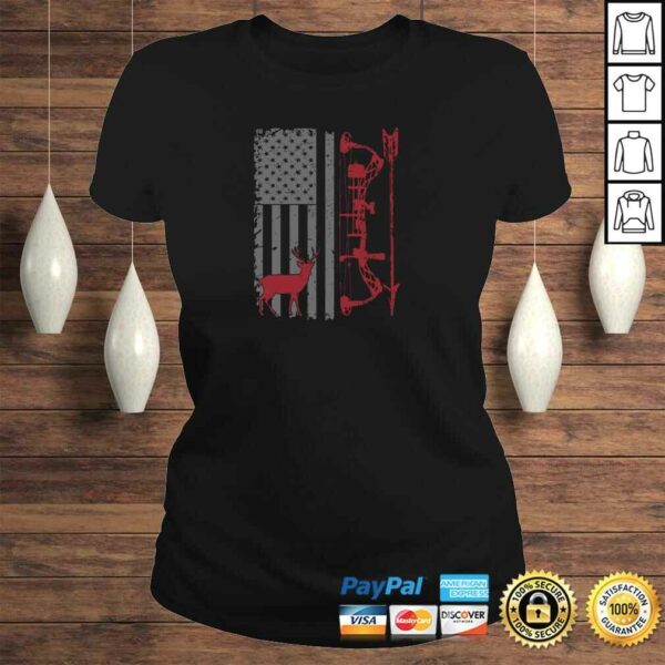 Bow Hunter American Flag Buckwear Buck Silhouette Hunt Art Pullover Hoodie