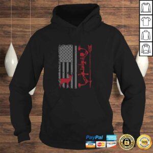 Bow Hunter American Flag Buckwear Buck Silhouette Hunt Art Pullover Hoodie 4
