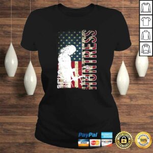 Bowhunting Gift for Women Huntress USA American Flag Tee T Shirt 3