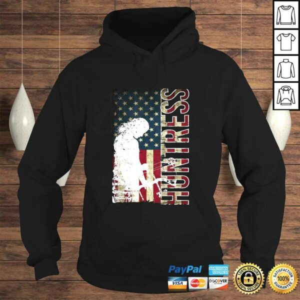 Bowhunting Gift for Women – Huntress USA American Flag Tee T-Shirt