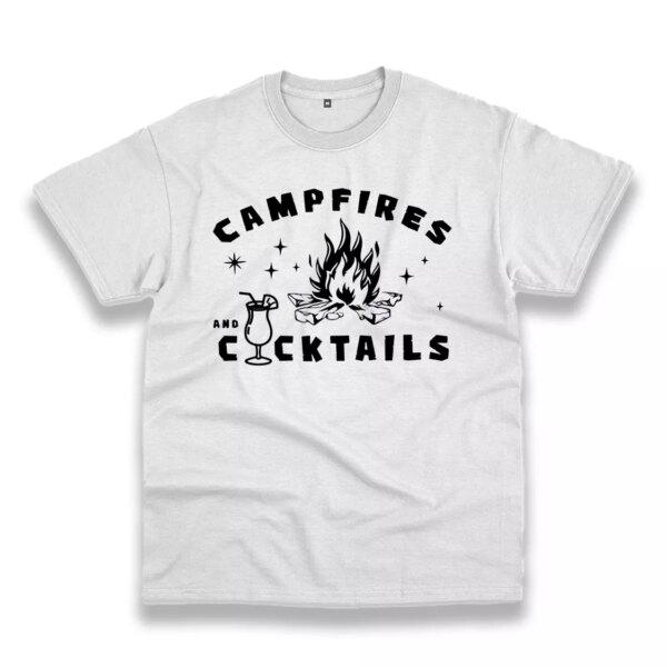 Campfire And Cocktails Thanksgiving Vintage T Shirt