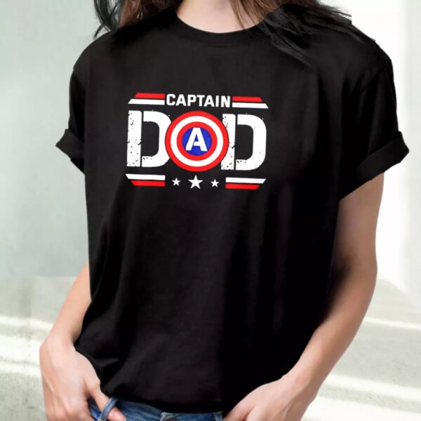 Captain Dad Superhero T Shirt For Dad