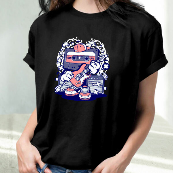 Cassette Rock Star Funny Graphic T Shirt