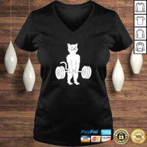 Cat Deadlift Hoodie – Powerlifting Kitty Sweater, Muscle Cat Pullover Hoodie