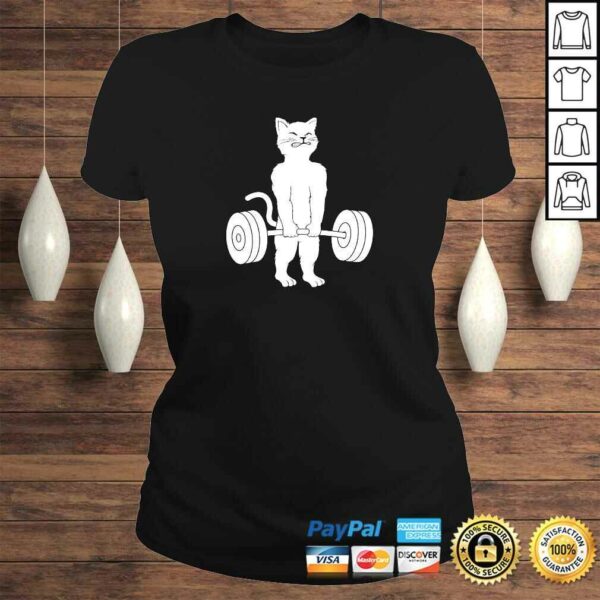 Cat Deadlift Hoodie – Powerlifting Kitty Sweater, Muscle Cat Pullover Hoodie