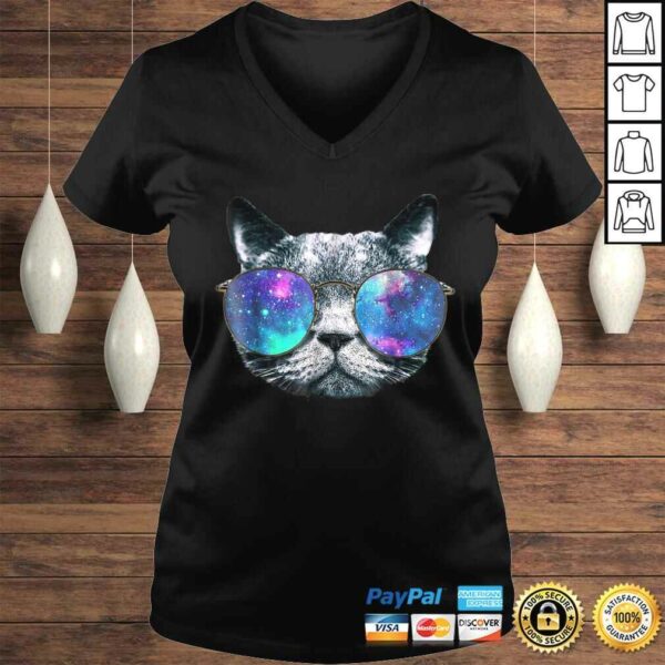 Cat Space Glasses Shirt Astronaut Cat Meme Round Glasses Tee