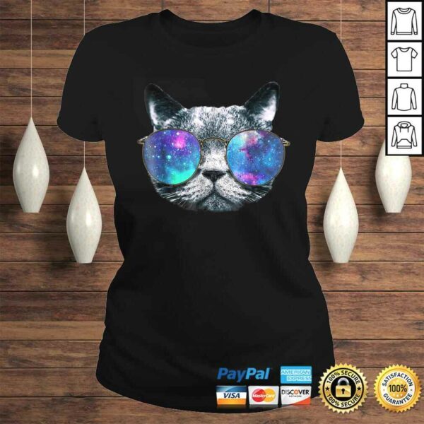 Cat Space Glasses Shirt Astronaut Cat Meme Round Glasses Tee